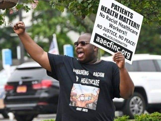 A second protest was held at Southside Hospital in Bay Shore on Saturday.