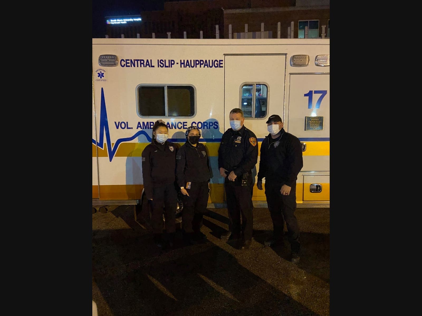 At 8:14 p.m., EMTs responded to Atlantic Street after receiving a maternity call. The two EMTs that arrived found the mother complaining of close contractions and the "need to push."