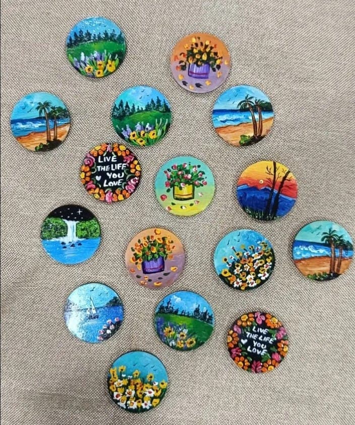 Painted Wood Magnets