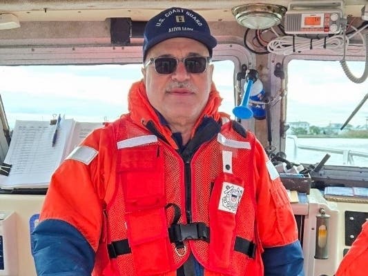 Andrew Tarantino, Division Commander for Eastern Long Island and Newly Qualified Coxswain on a recent patrol in the Moriches and Shinnecock Areas.