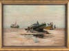 EDWARD A. PAGE (Massachusetts, 1850-1928), Beached boats.,
Oil on canvas, 20" x 30". Framed 24" x 35".