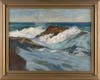 CHARLES HERBERT WOODBURY (Maine/Massachusetts, 1864-1940), Waves crashing against a rocky coast., Oil on canvas, 20" x 27". Framed 25" x 33" 