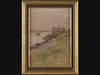 EDWARD E. BURRILL, JR. (Massachusetts, 1835-1913),
Coastal scene., Oil on canvas, 14" x 10". Framed 17.5" x 13.5" 