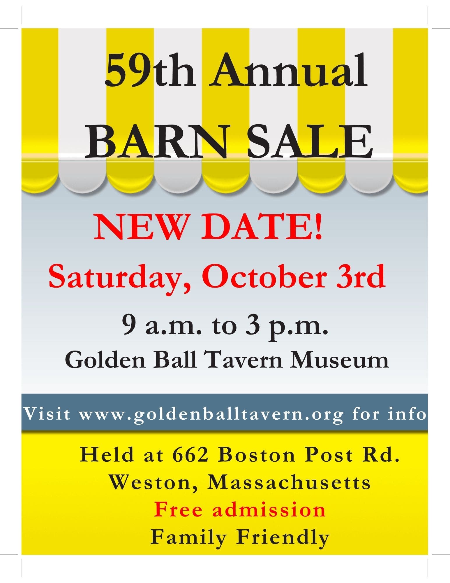 Join us for our 59th Annual Barn Sale - rescheduled to October 3rd!