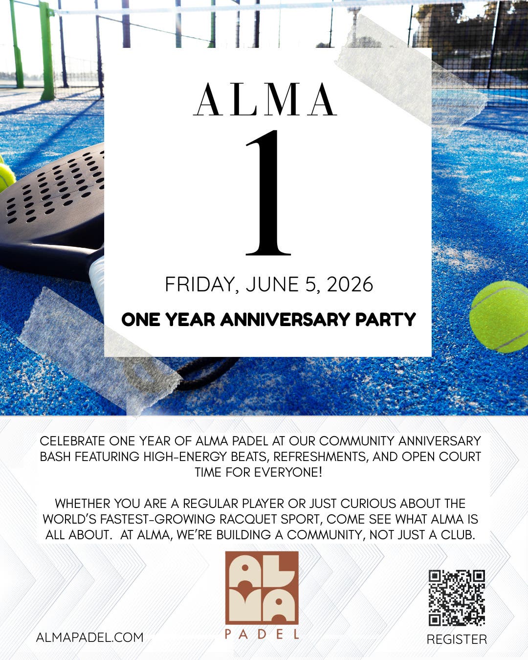 Alma One: Community Anniversary Padel Party