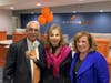 Fred Viaud (President, CEO), Angie Williamson ($100 Instant Cash Winner - Hillsdale, NJ) and Dianne Didio (Oradell Mayor)

 
