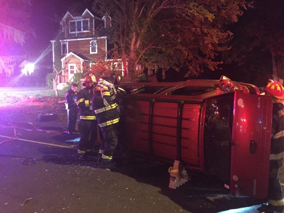 Firefighters Rescue Person from Trumbull Rollover Crash | Trumbull, CT ...
