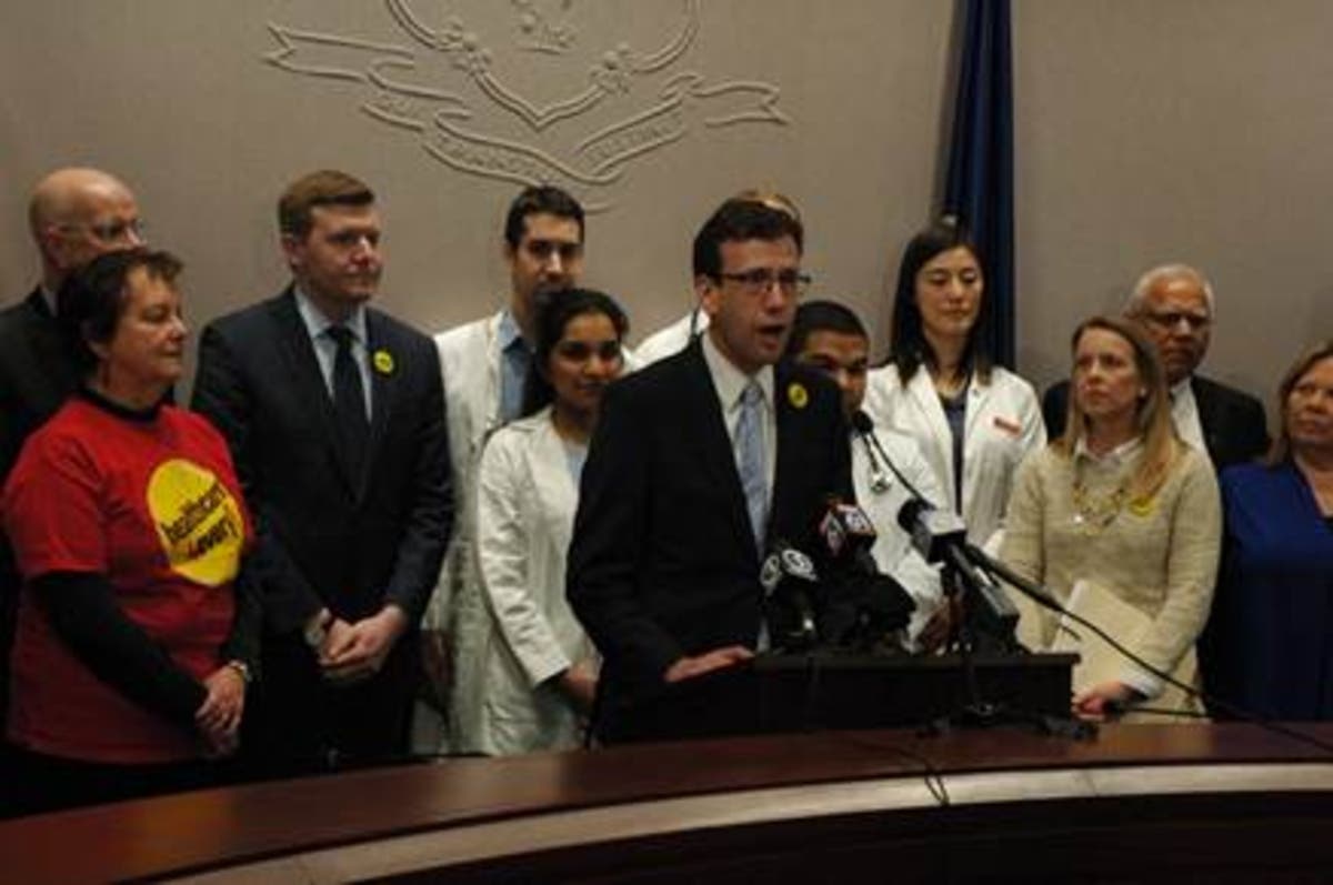 State Sen. Matt Lesser advocates for a public health insurance option.