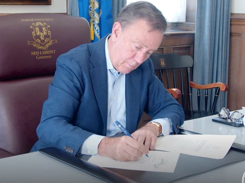 Gov. Ned Lamont signs Connecticut's abortion bill into law.
