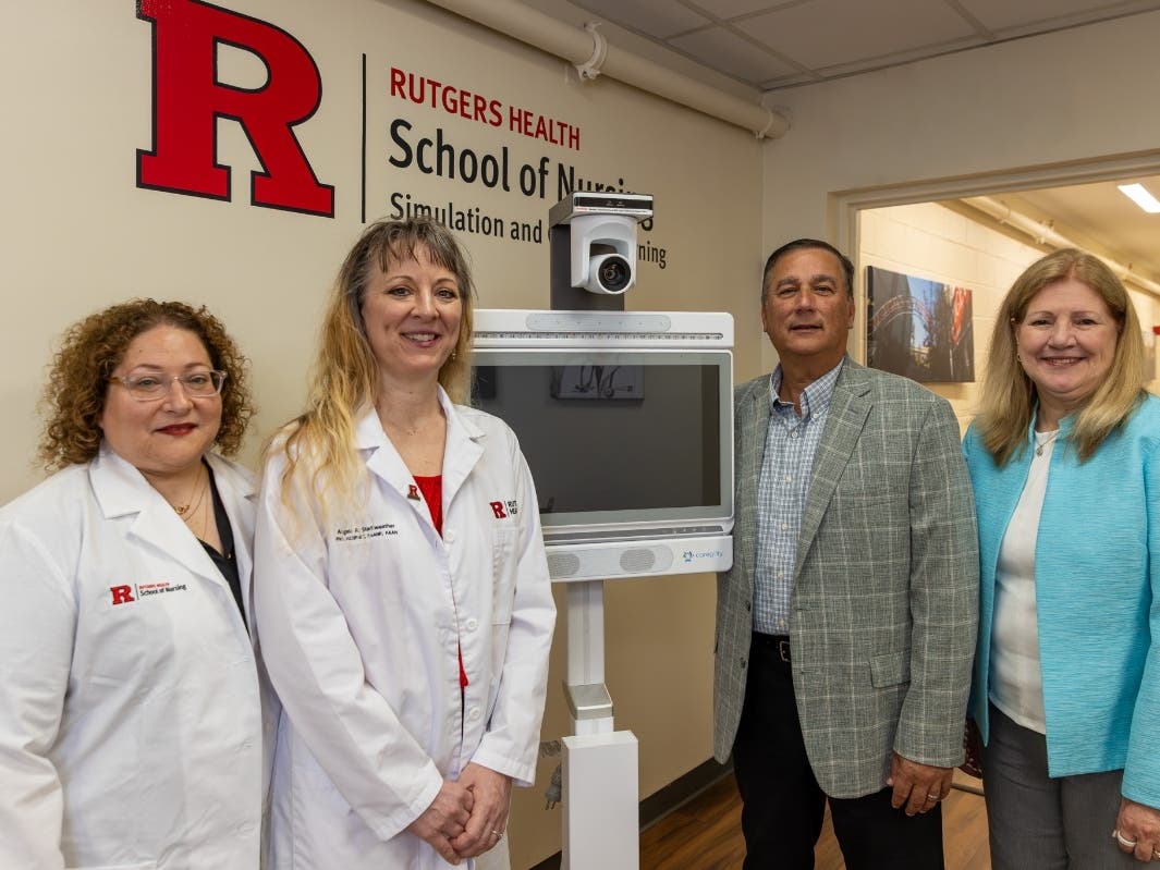 Jeannette Manchester, associate dean and associate professor, Angela Starkweather, dean and professor, Mike Brandofino, president and chief operating officer, Caregility, and Susan Kristiniak chief nursing officer, Caregility