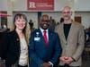 Left to right: Angela Starkweather, Dean of the Rutgers School of Nursing; Dwight McBee, senior vice-president patient management at RWJ Barnabas Health; and Ian Koebner, chair and endowed professor in Arts in Health at Mason Gross School of the Arts