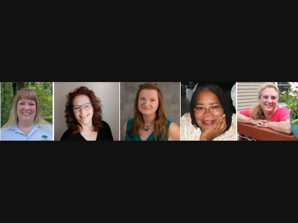 Debbie Fluegel, Laura Kovarik, Claire Evans, Angela Jackson, and Michelle Nichols