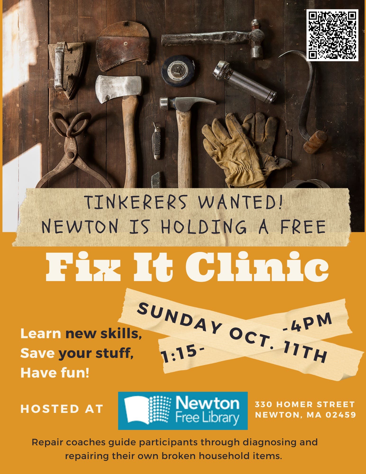 Newton Fix-It returns Sunday, 10/11/26!