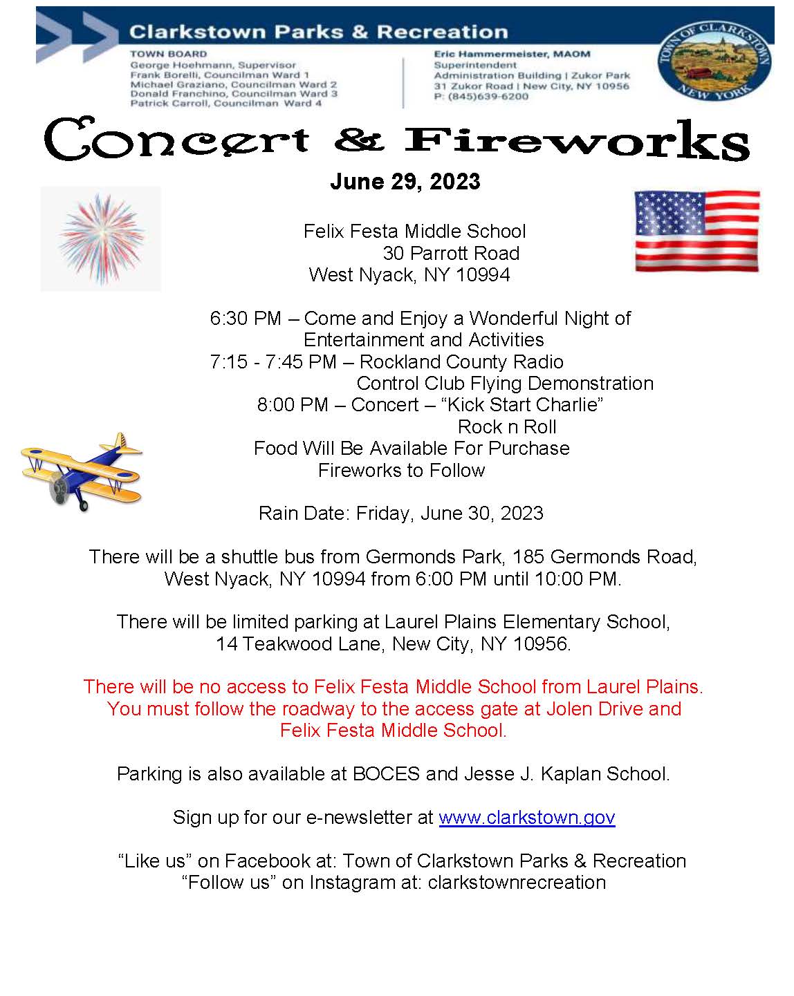 Jun 29 | Town of Clarkstown Fireworks & Concert | New City, NY Patch