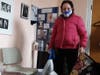Judy Moynihan gathered all the winter coats collected to deliver to Anton's Cleaners.