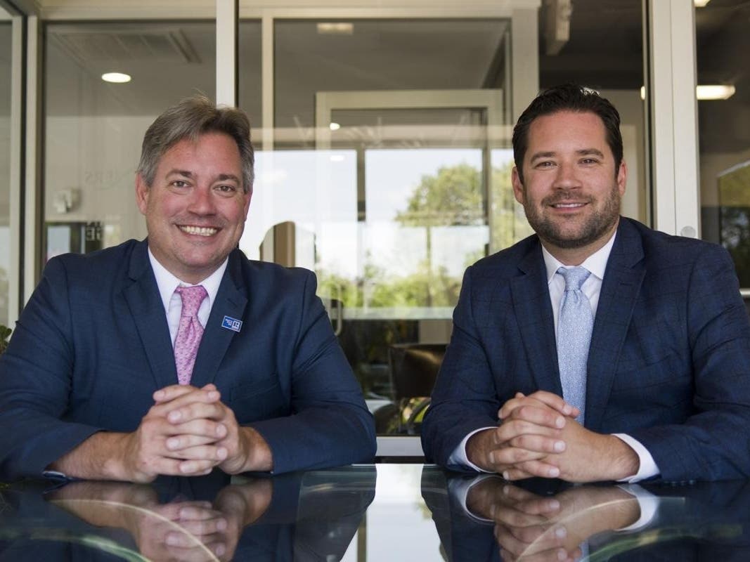 Wood Brothers Insurance was created by Buddy (left) and Patrick Wood.