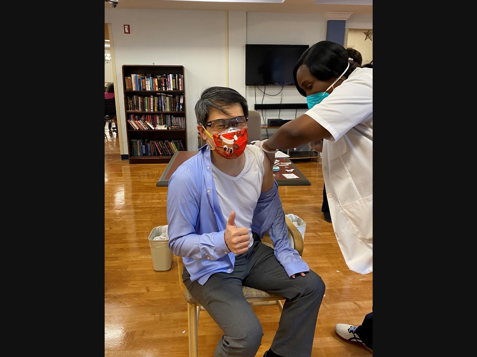 Pictured is CRSS Medical Director Dr. Walter Lin, MD, MBA receiving his COVID-19 vaccine.