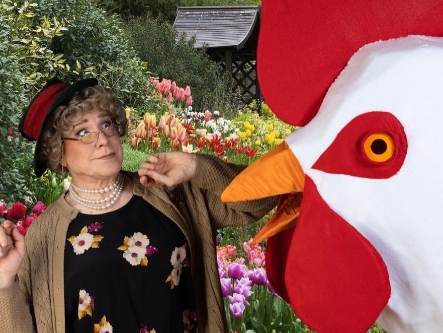 Ed Jones in a publicity image for Hell in a Handbag Productions’ world premiere of A Fine Feathered Murder: A Miss Marbled Mystery. 