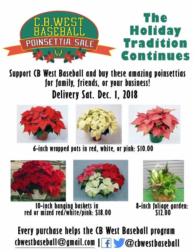 CB West Baseball Poinsettia Sale