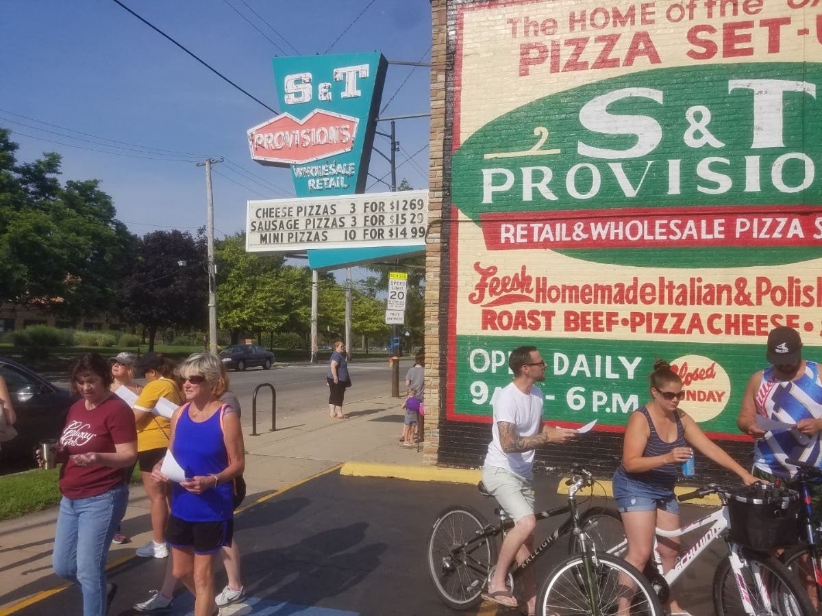 Some walked, some rode bikes and some drove. All were on the hunt for the golden ticket. 