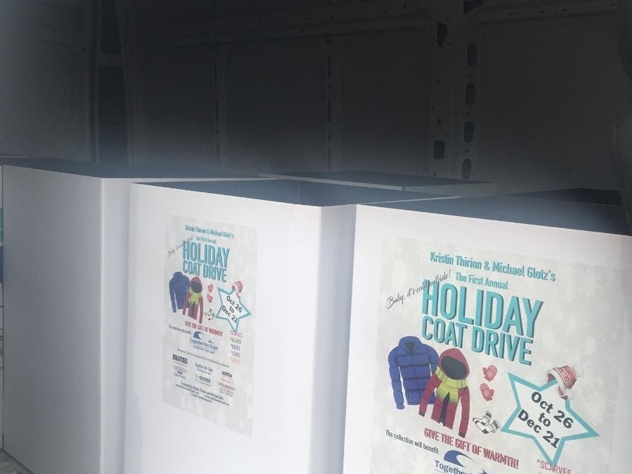 These boxes will be at a handful of Tinley and Orland businesses gathering winter wear to send to Together We Cope.