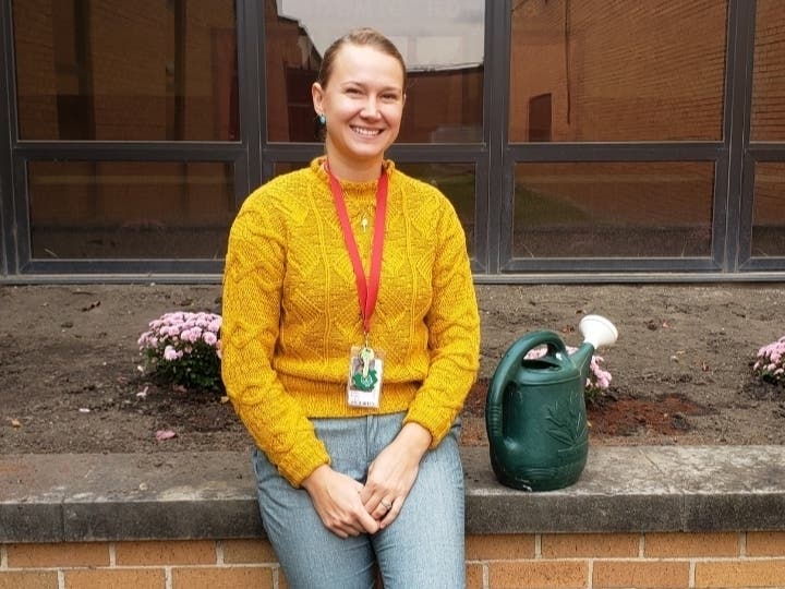 Jessica Bogacz, a new speech-pathologist at Tinley Park High School, has already started a gardening project at the school. 