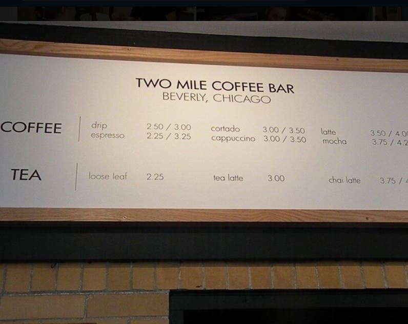 Job openings are available at the Two Mile Coffee Bar. 