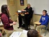 Isabella Cabello as a prosecuting attorney, teacher Paula Etheridge as judge, sophomore Dylan Hagan as witness for the prosecution.