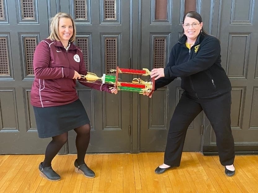Catholic elementary school principals Ann Marie Riordan (Christ the King) and Michelle Nitsche (St. Cajetan) will be plunging for Special Olympics, and bragging rights.