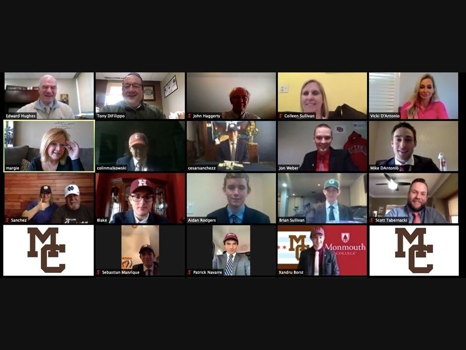 The top ten academic seniors at Mount Carmel High School in Chicago were recognized in a Zoom video call.