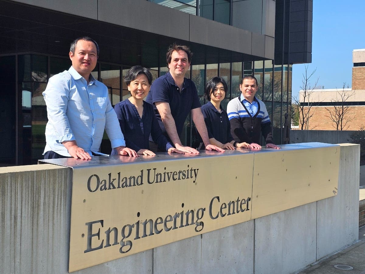 Pictured from left, SECS professors Yao Qiang, Huirong Fu, Darrin Hanna, Lanyu Xu and Mohammad Wardat are leading a NSF-funded project to train researchers in critical AI domains.