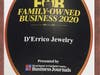 The plaque honoring D'Errico Jewelry's family win.