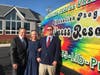 Steve, Sallyan and Tom Pelletier in front of the Pelletier Wellness Center with Liberation Programs' new mobile wellness van. 9/19/19