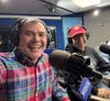 John Manchester, co-owner of Windy City Sweets and Steve Dale are shown here on WGN.