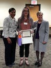 Lauren Thorne accepting her award