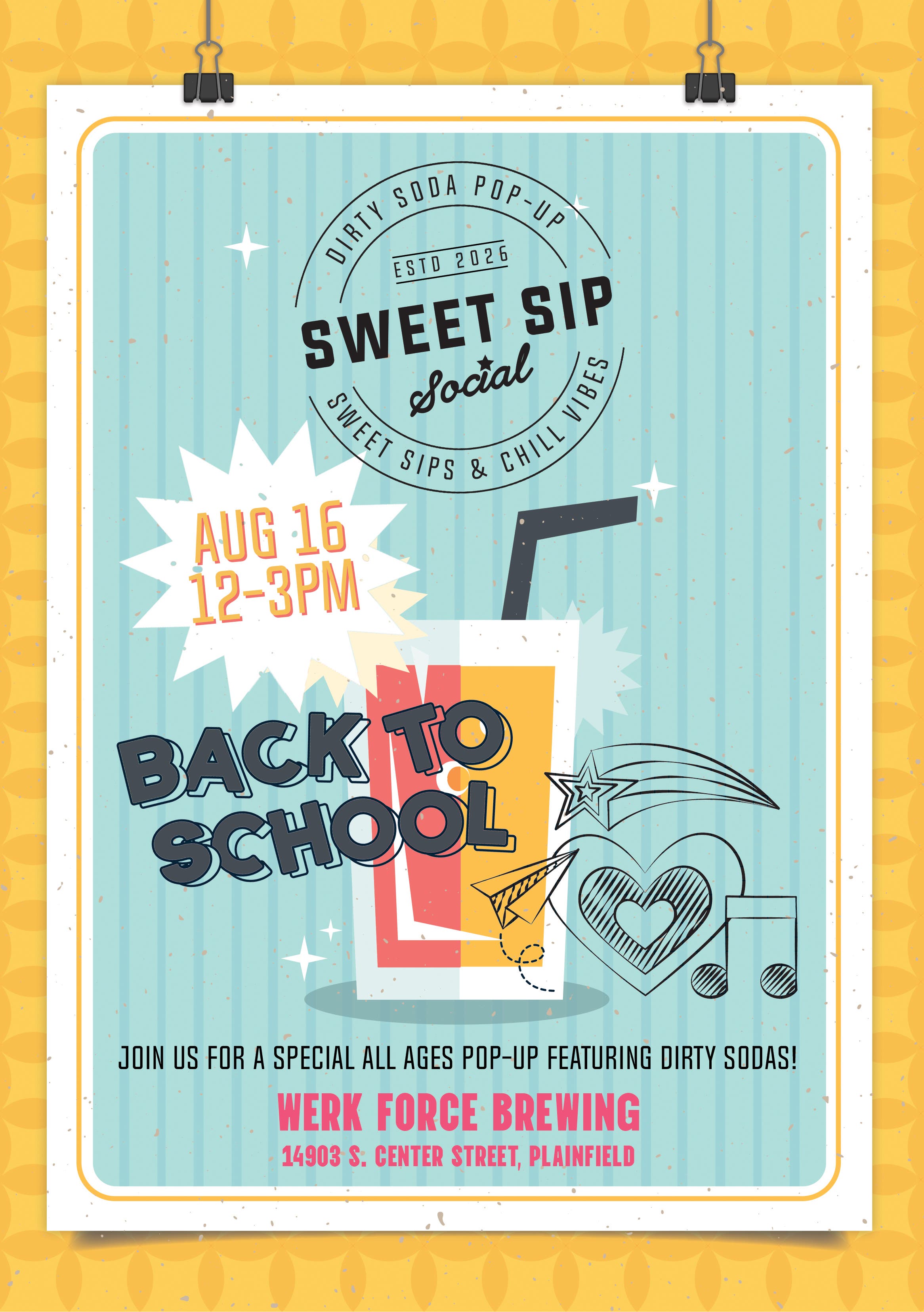 Back to School - Sweet Sip Social - Dirty Soda Pop-Up