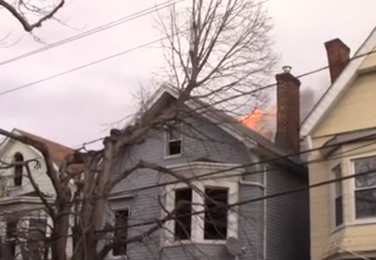 Newark firefighters rescued a 6-year-old girl trapped on the third floor of an apartment building, authorities said.