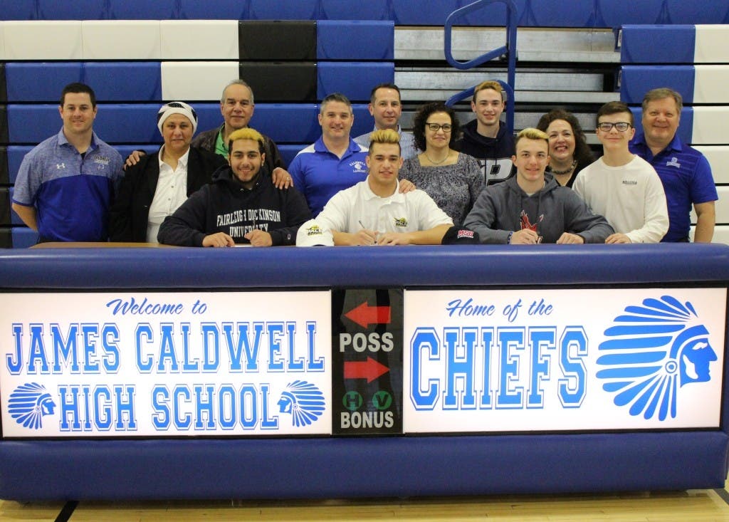 A trio of seniors at James Caldwell High School will be playing lacrosse in college, school officials announced.