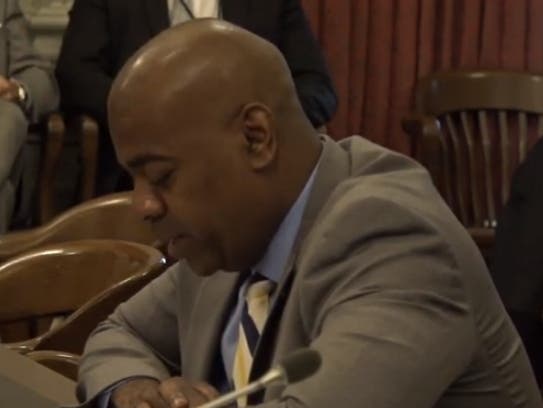 Newark Mayor Ras Baraka speaks before the New Jersey General Assembly Appropriations Committee on May 20, 2019.