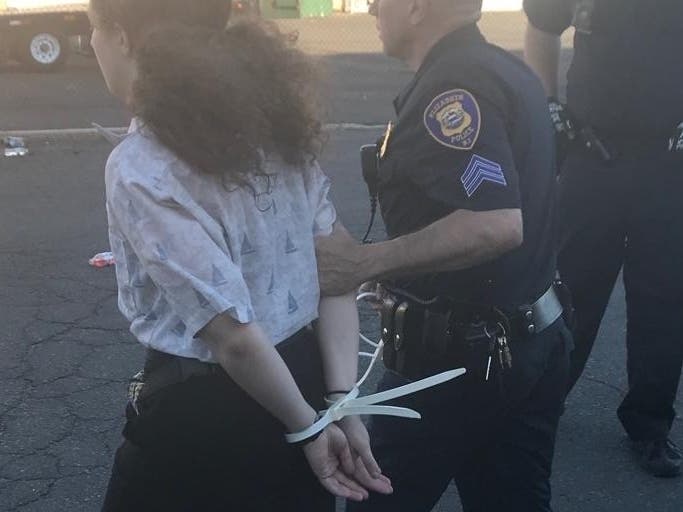 Police arrested 36 people during a protest at the Elizabeth Contract Detention Center in New Jersey on June 30, 2019.