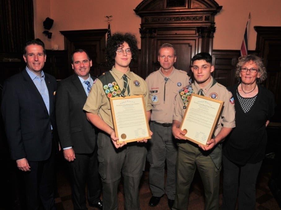 A pair of Nutley HS students earned their Eagle Scout status from Boy Scout Troop 22 of Bloomfield.