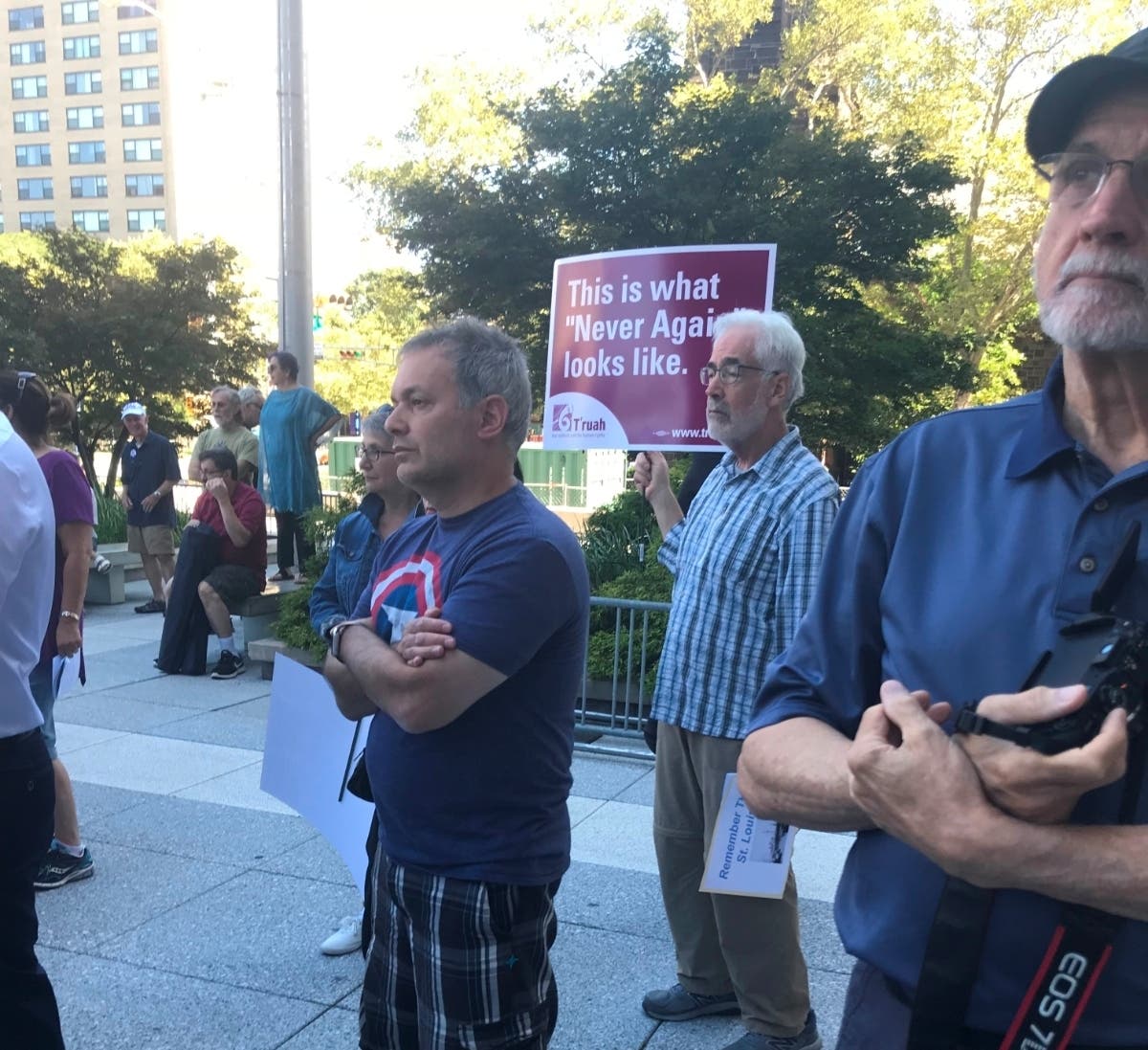 A rally to support ICE detainees takes place in Newark, NJ on Aug. 11, 2019