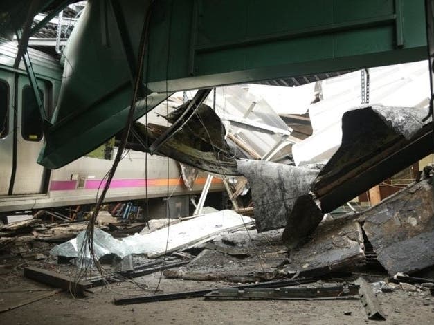 A view from Hoboken Terminal after a fatal train crash on Sept. 29, 2016.