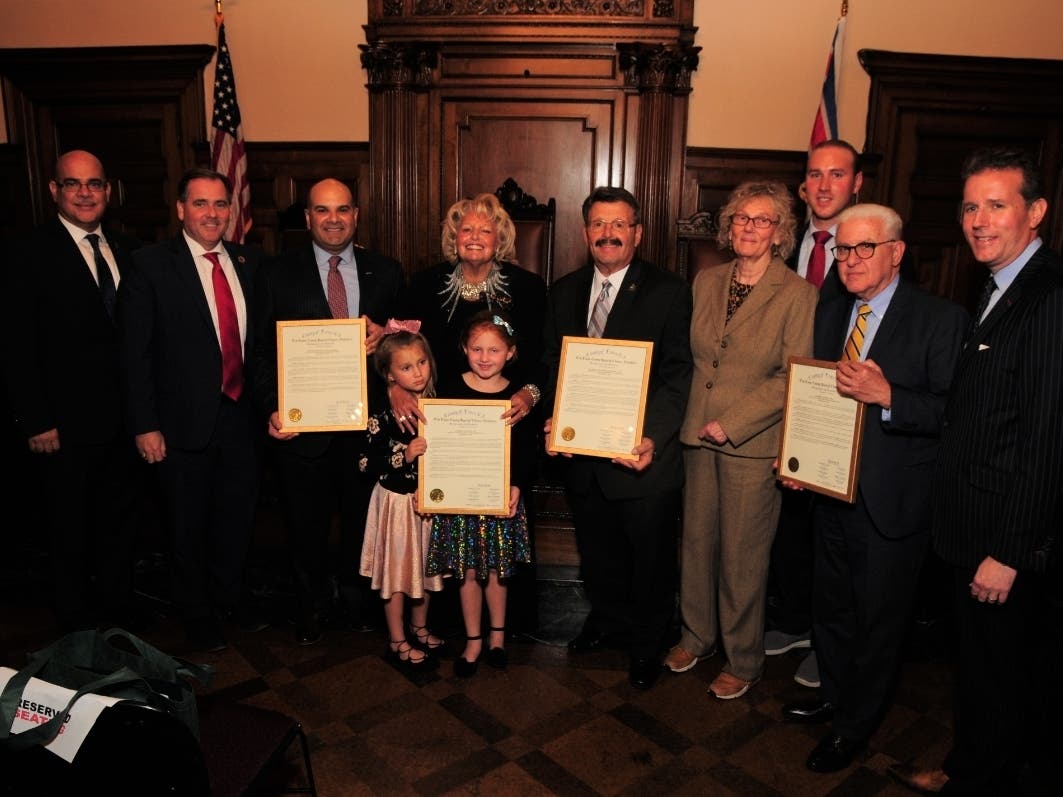 Essex County officials paid tribute to residents from five towns, as well as a local Columbus Day parade committee.