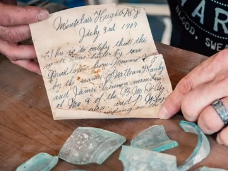 In 1907, two bricklayers from Newark hid a message inside a bottle at Montclair State University.