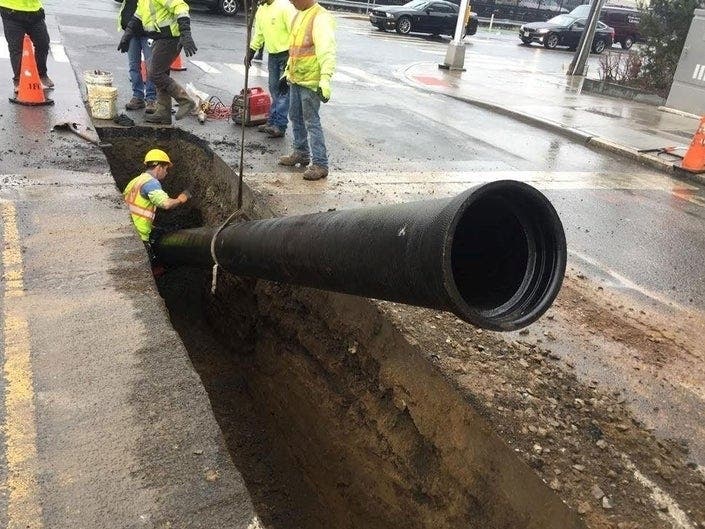 Work on a large water main replacement project in Hoboken will take a short break for the Thanksgiving holiday.