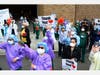 A rally to support workers at Newark Beth Israel Medical Center took place on April 8.