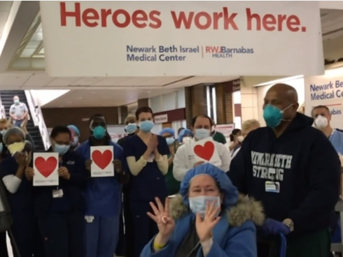 A nurse at Newark Beth Israel Medical Center earned an emotional “clap out” from her peers after her successful fight against the new coronavirus.