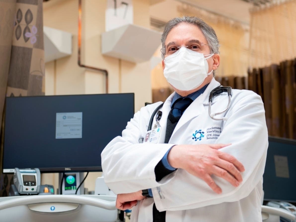 A New Jersey doctor is back on the job after recovering from a case of the new coronavirus at his Nutley home.