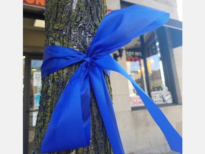 The Montclair Center BID recently tied 100 blue ribbons throughout downtown to honor nurses and healthcare workers.